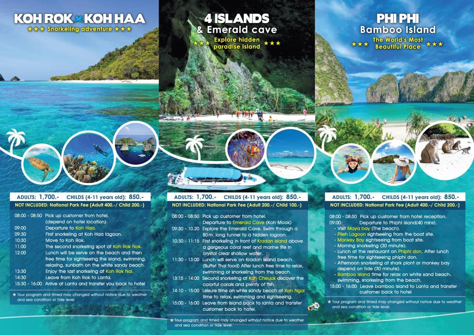 4 Islands: Ngai Kradan Cheuck & Koh Mook Emerald Cave Speedboat Tour From Koh Lanta showcase 2