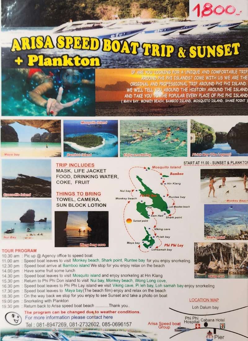 full day arisa speedboat tour poster plus plankton and sunset speedboat from phi phi online booking