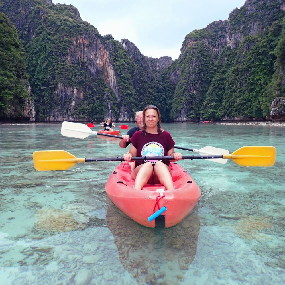 kayakin on phi phi island pirate boat tour koh phi phi activity