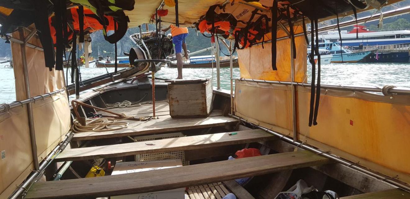 longtail boat interior standard boat local koh phi phi