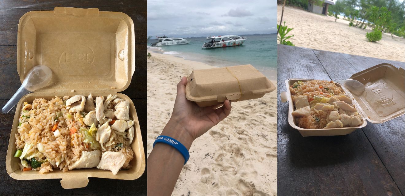 lunchbox included with full day arisa speedboat tour fried rice