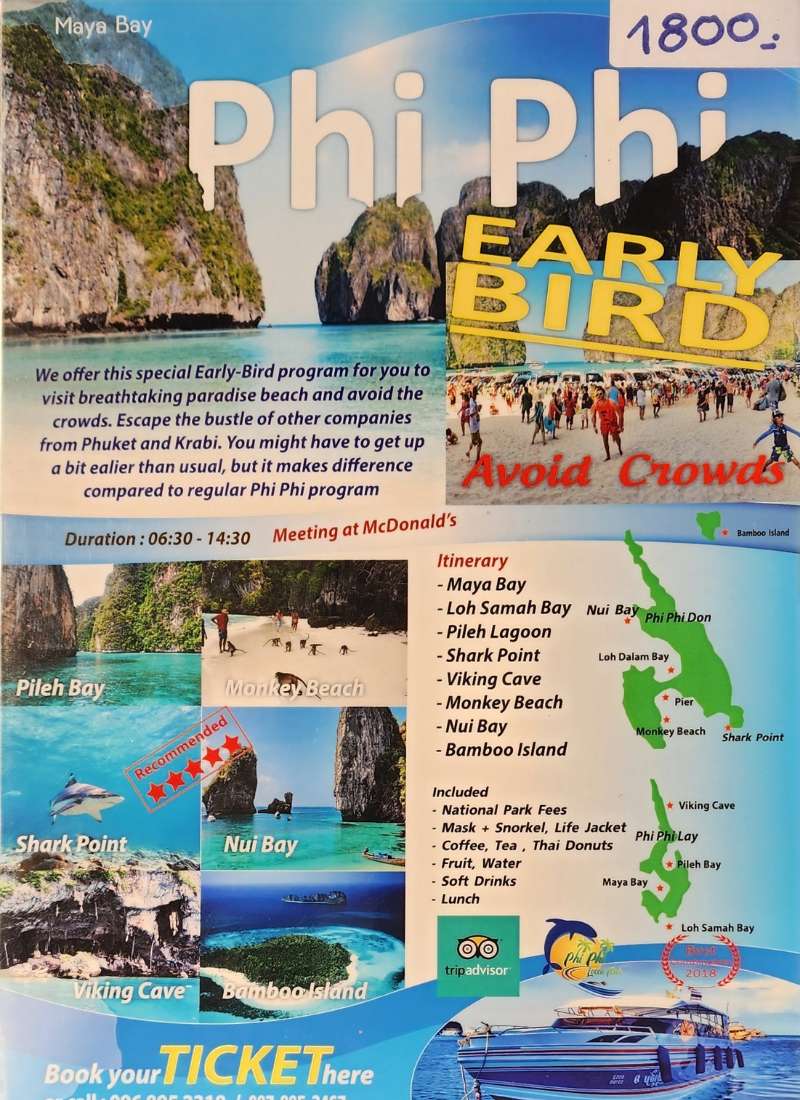 phi phi island tour poster early bird full day speedboat from phi phi tour poster itinerary