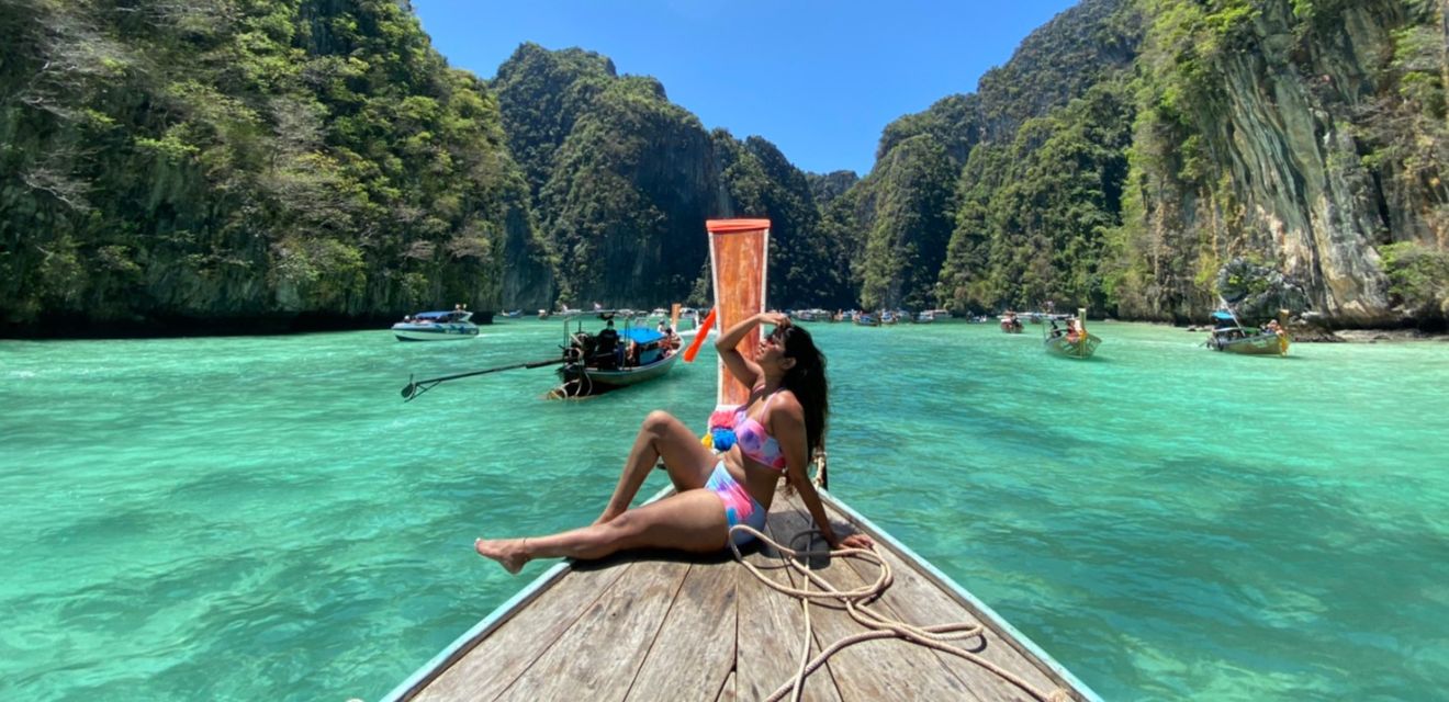 pileg lagoon blue lagoon clear water phi phi island longtail boat