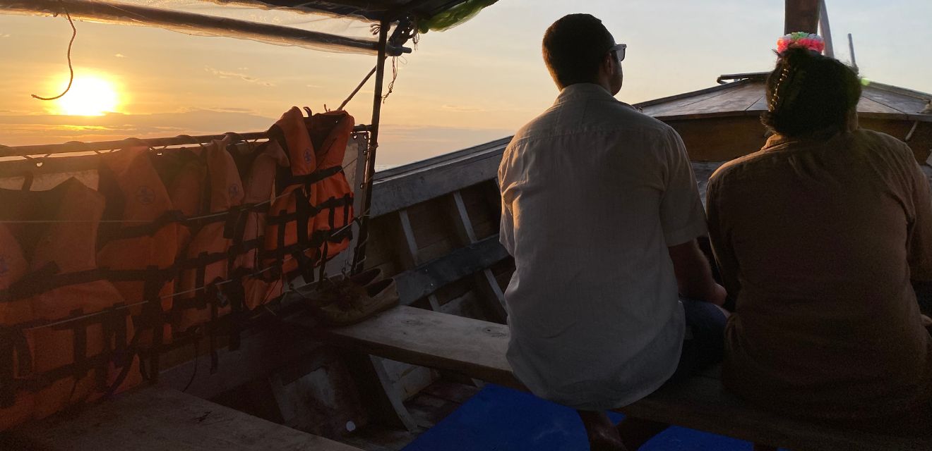 sunset time longtial boat phi phi island