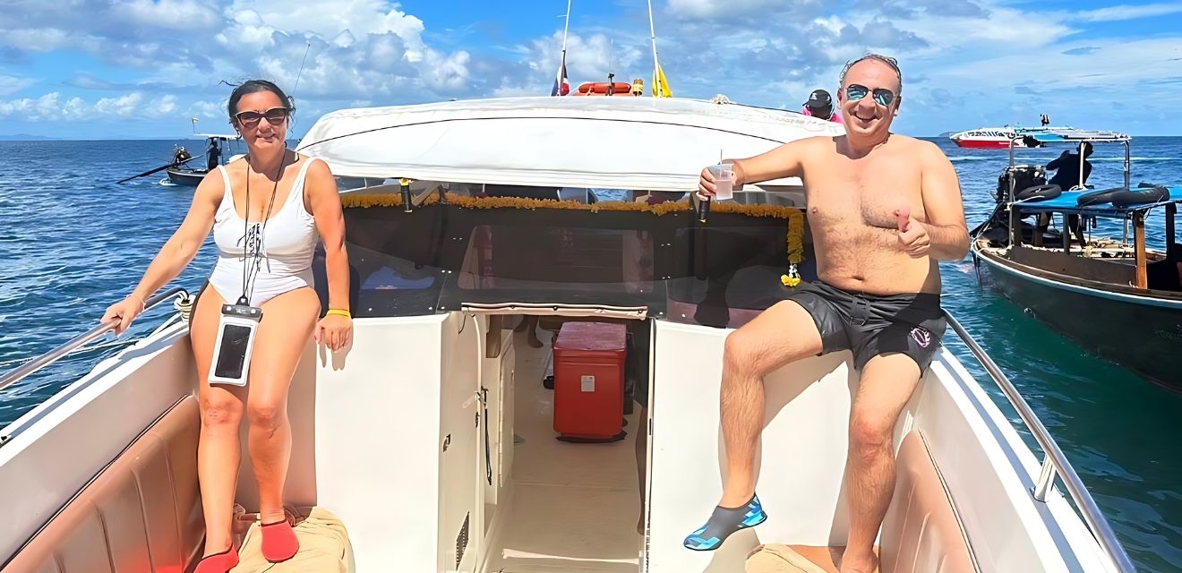 couple married phi phi island private speedboat tour charter