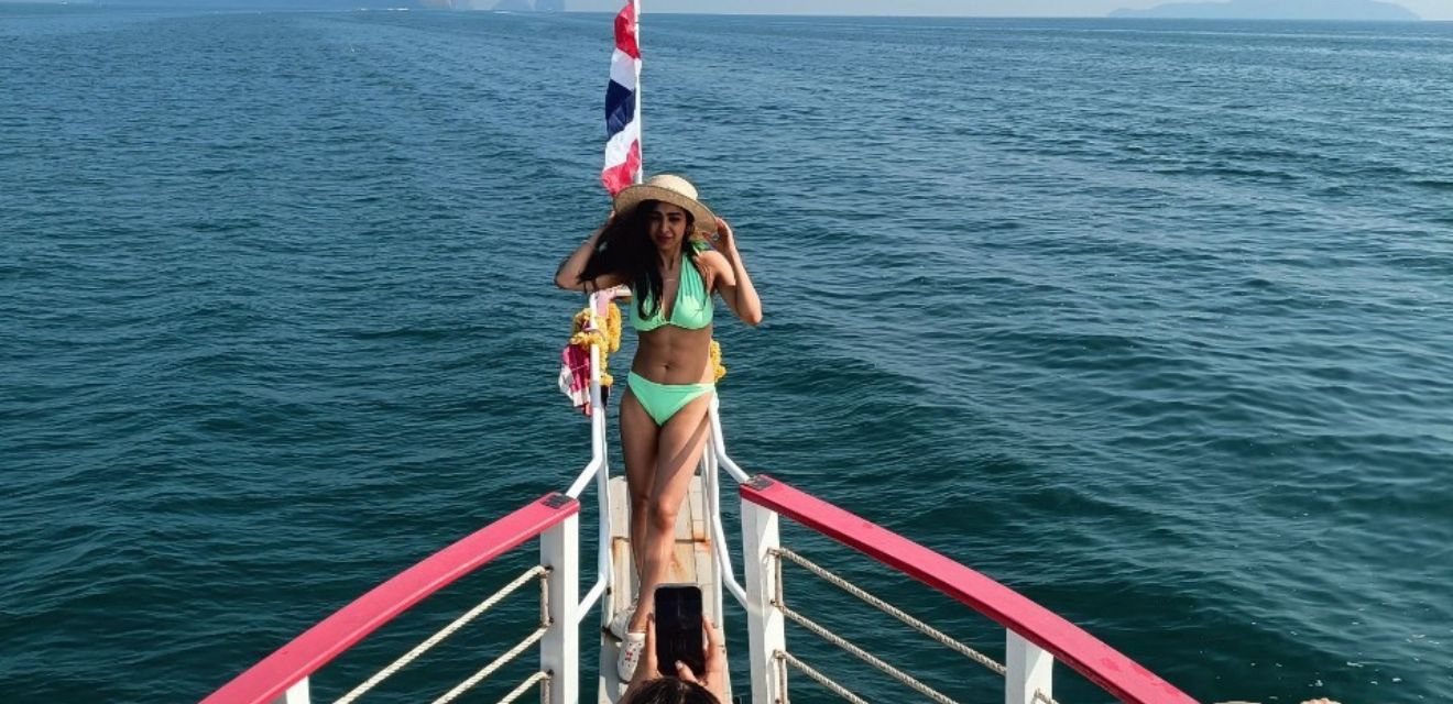 big boat cruise boat andaman ocean sea tour girl bikini