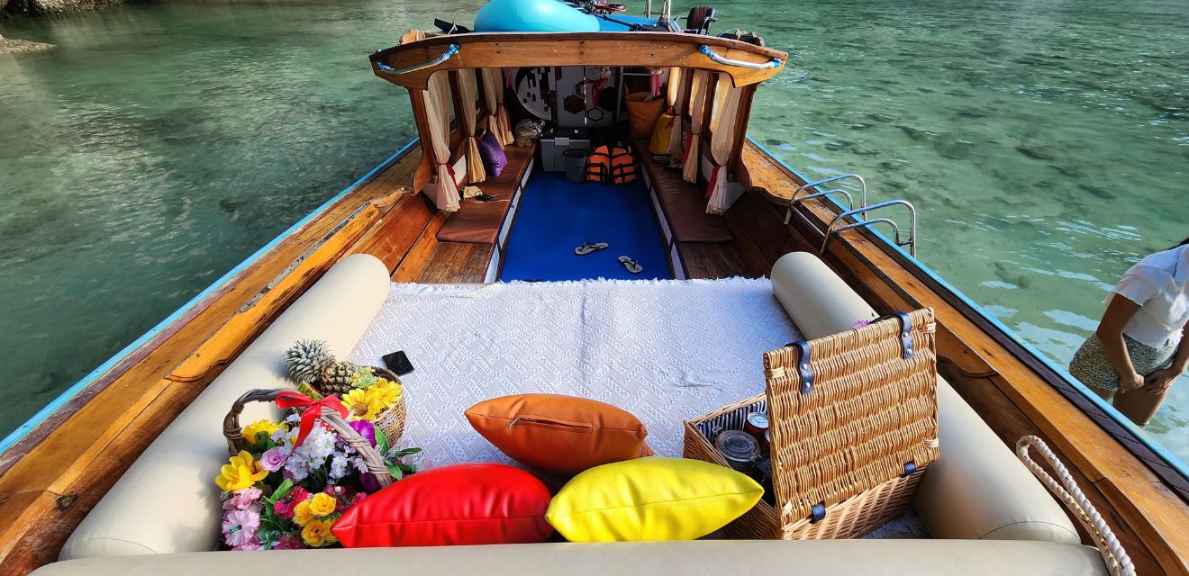 hong lagoon longtail boat pillows luxury lunch