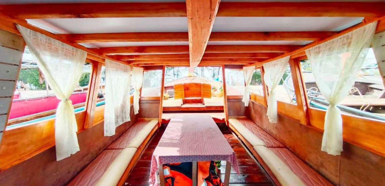 inside of luxury longtail boat in thailand tour krabi ao nang vip premium