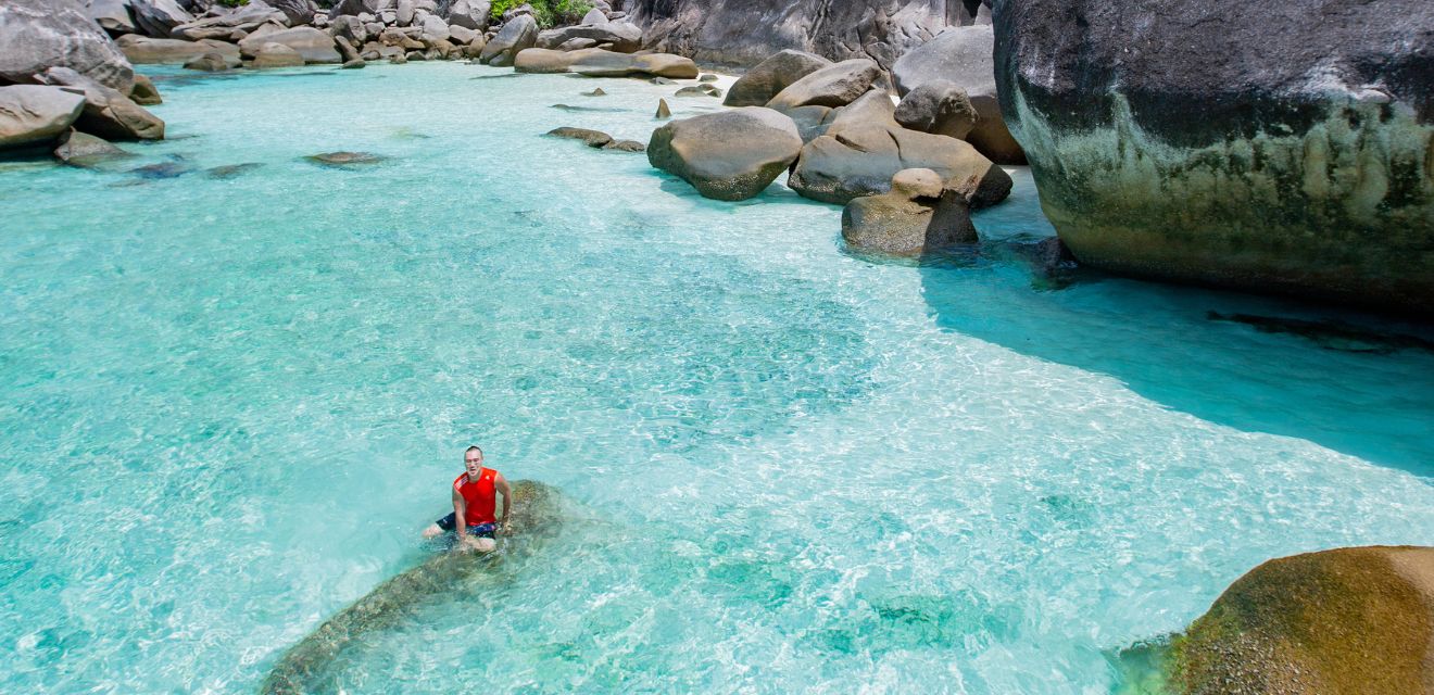 koh similan islands blue sea one male photo in sea