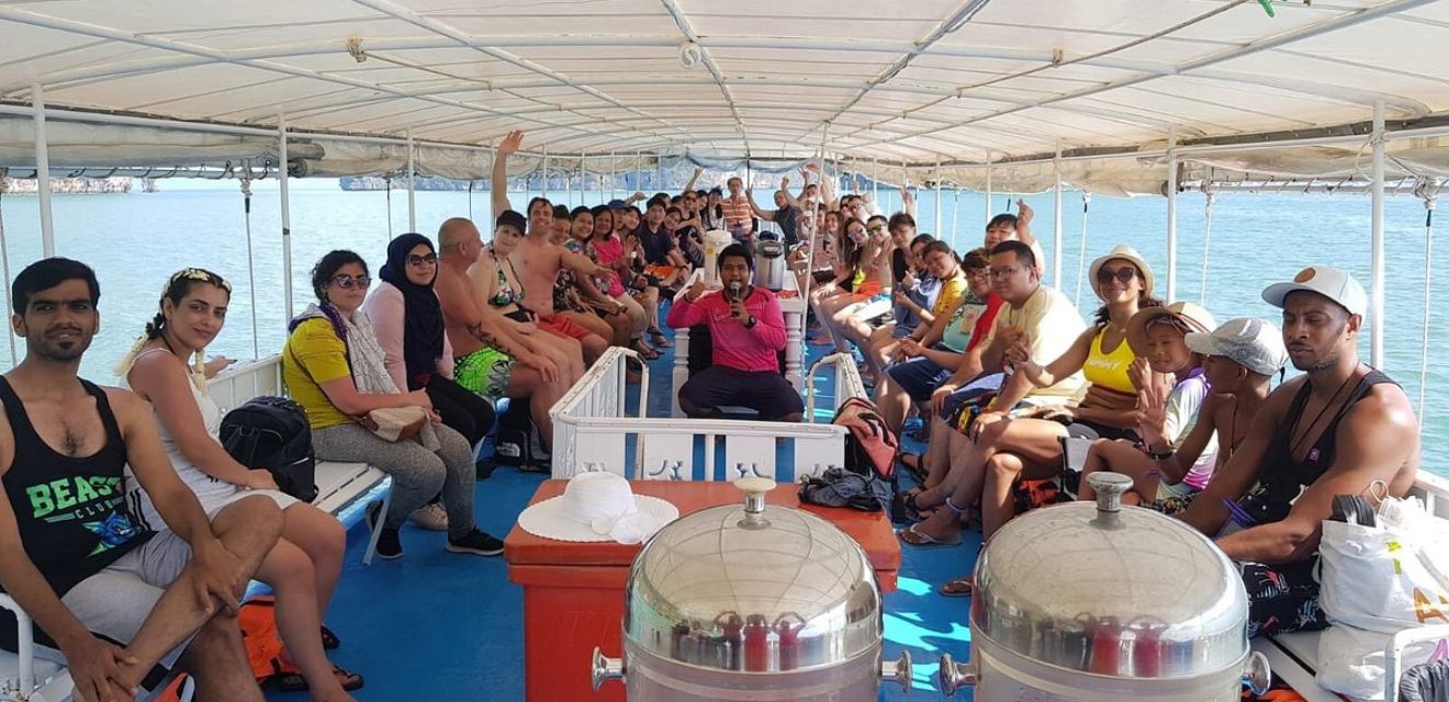 large group tour guest on cruise big boat to james bond island tour from phuket