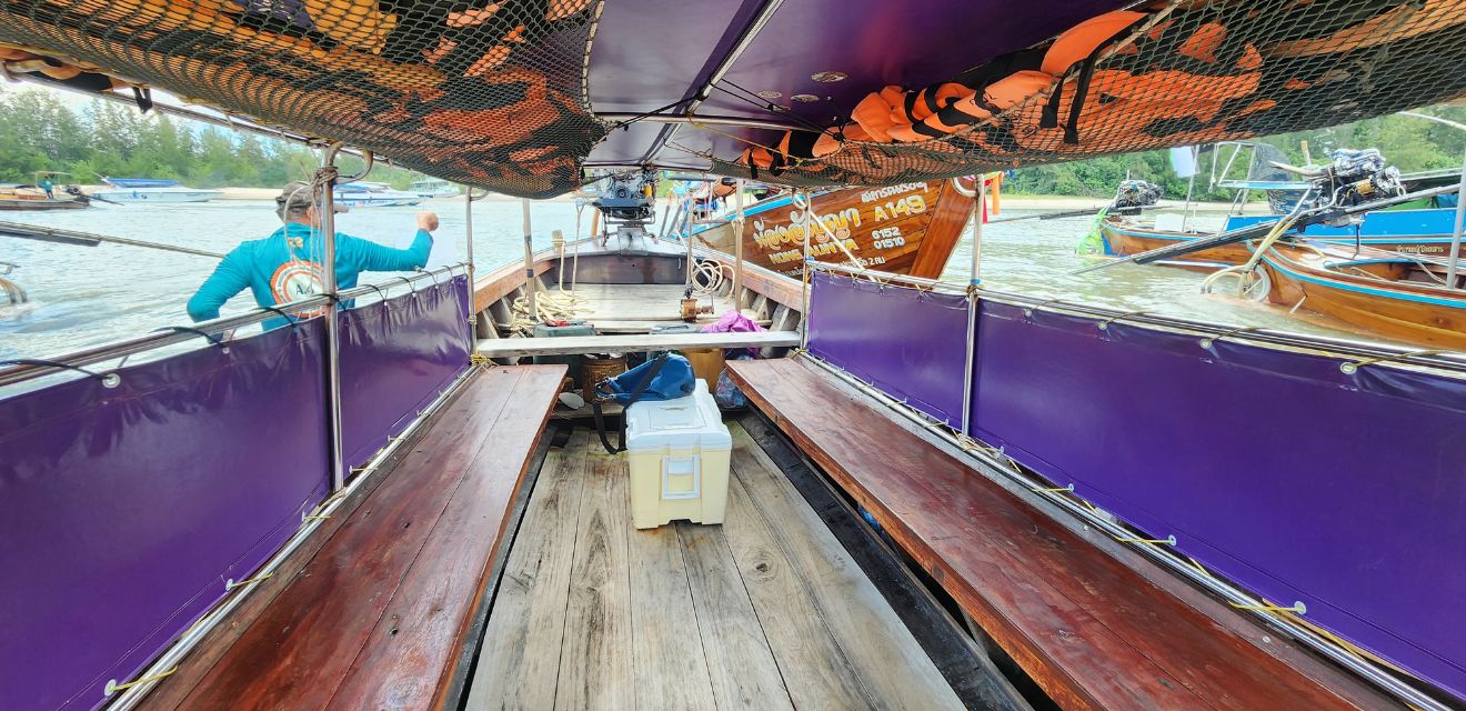 longtail boat interior at krabi ao anang nopharathara pier