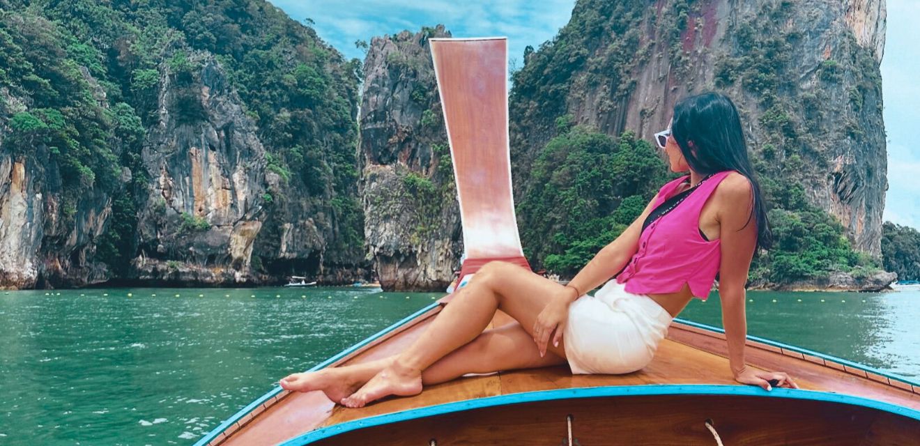 phang nga bay longtail boat james bond tour woman tourist