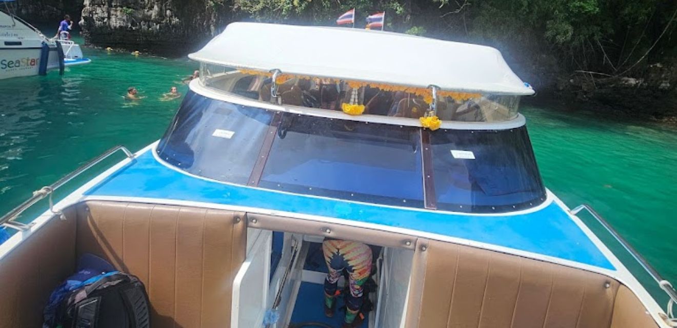 inside krabi speedboat tour interior boat koh phi phi from ao nang